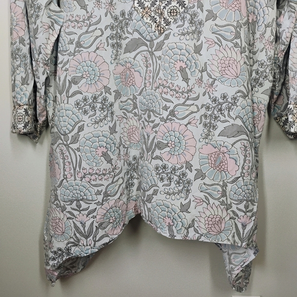 Exclusively For Signals Asymmetric Top Womens Plus 2X Floral Tapestry Bohemian - Picture 2 of 10